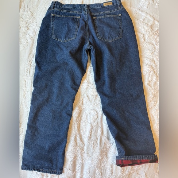 Cabela's Casual High Rise Flannel Lined Size 16 S Blue Jeans - Picture 8 of 9